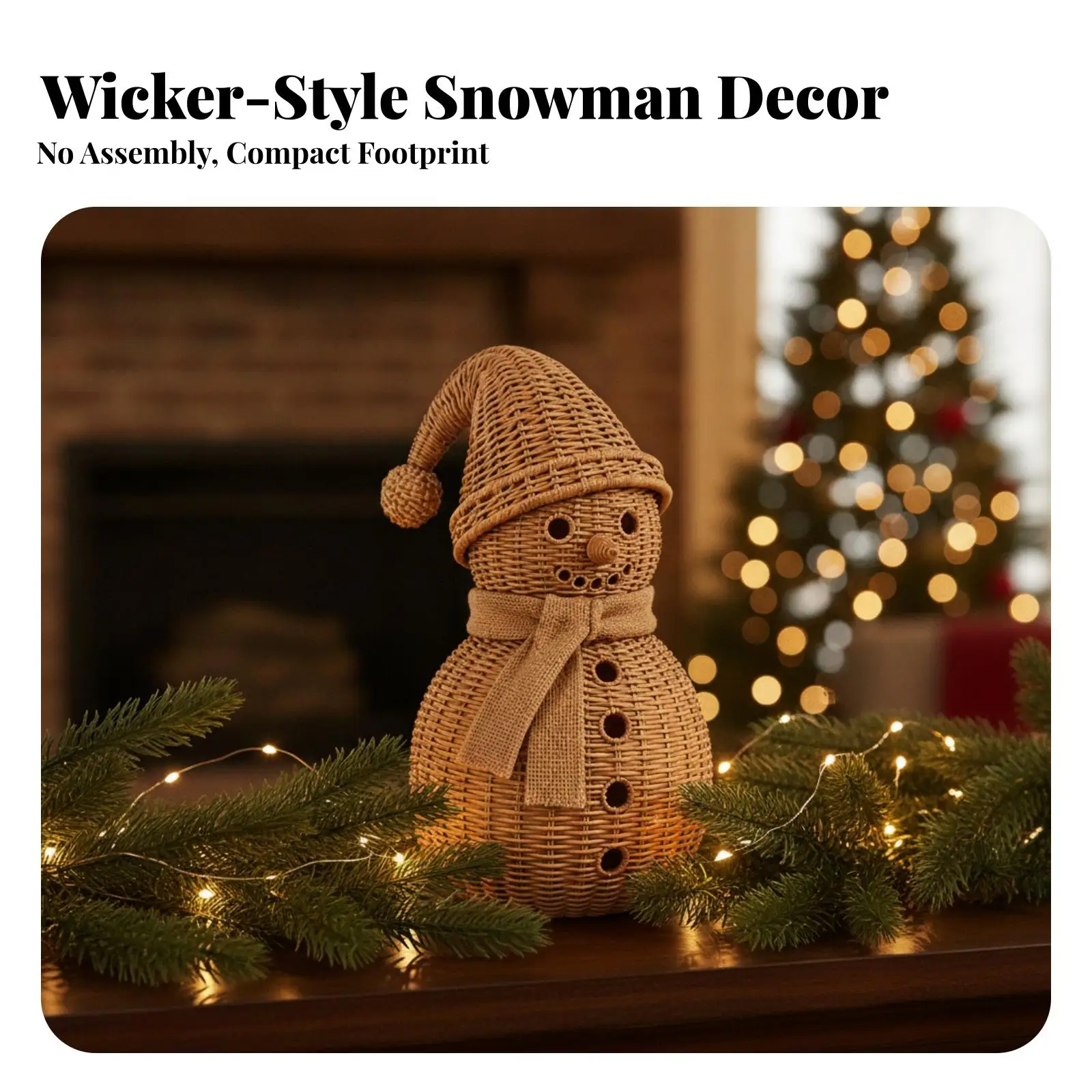 Christmas Resin Snowman Figurine Cute Winter Holiday Ornament for Table Shelf Mantel Windowsill Fireplace Hand Painted Decor
