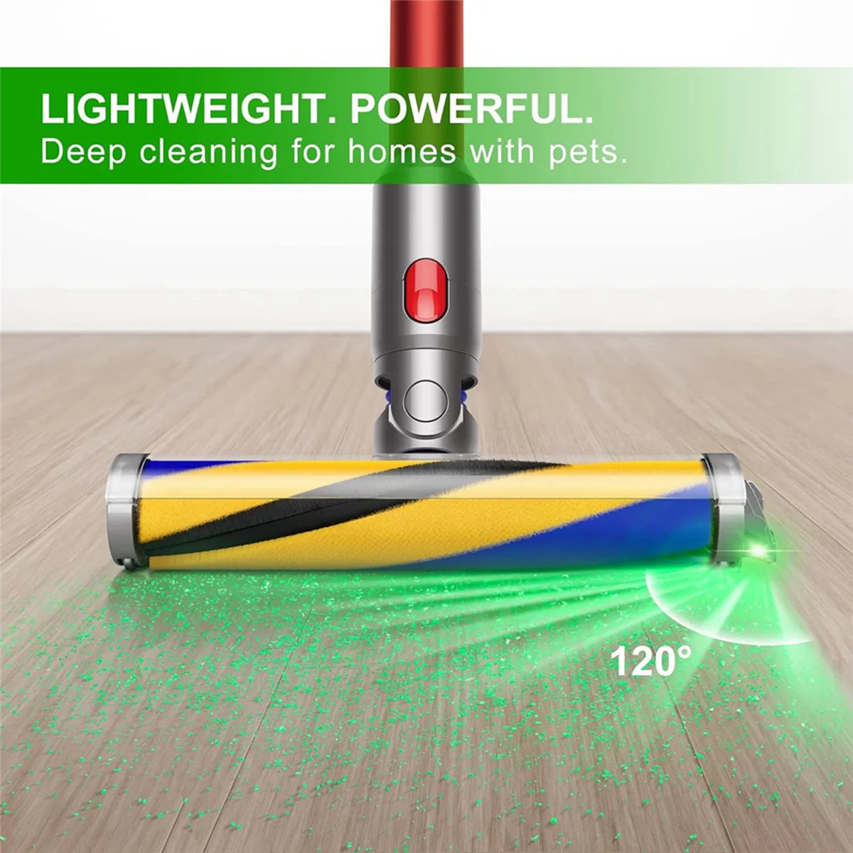 A20m 2x aspirador de pó led lâmpada exibição poeira, luz verde vácuo para pêlos animais estimação pele do cão, acessórios vácuo universais atualizados