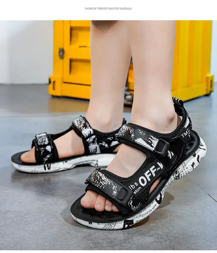 

New Summer Children's Mesh Sports Casual Sandals Boys Soft Bottom Non Slip Breathable Anti Odor Hook Casual Beach Sandals