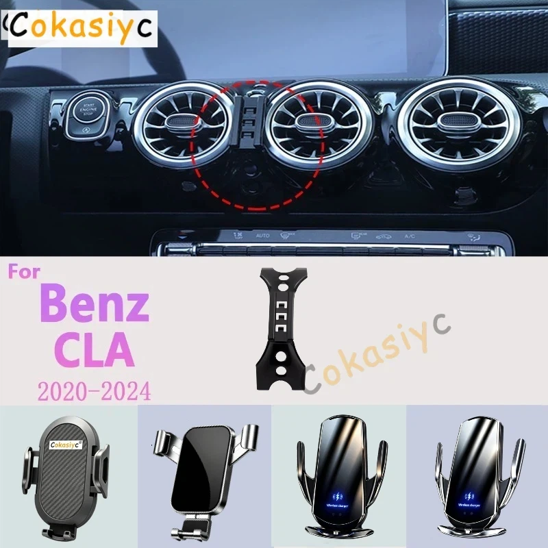 Auto-Handyhalterung für Benz CLA C118 2020 2021-2024 Mobiltelefon-Halterung Autohalterungen Kabelloses Laden 360 Grad Auto-Zubehör