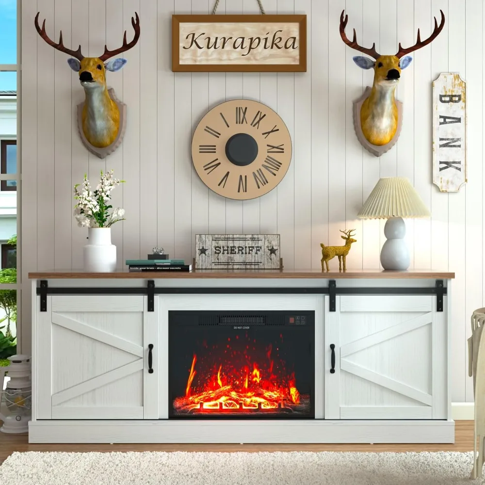 Fireplace TV Stand for Up To 75