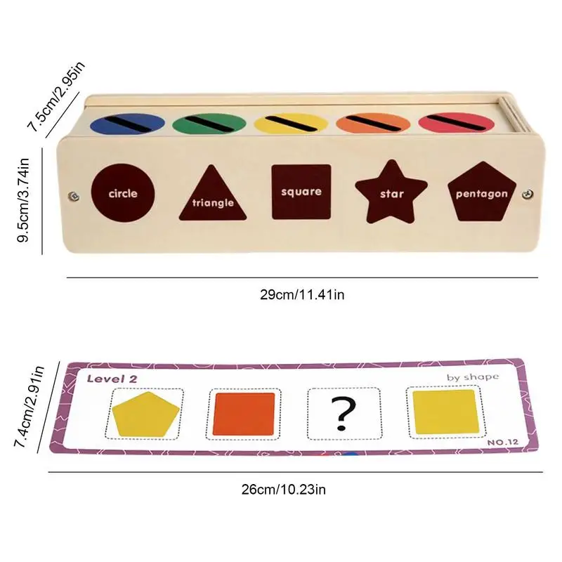 몬테소리 나무 모양 분류 장난감 13 퀴즈 카드 색상 및 모양 정렬 조기 교육 블록 퍼즐, 유아