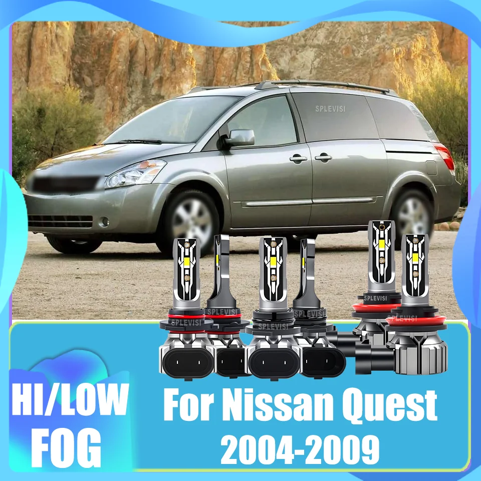 Stable Light Output Car LED Headlight Bulbs Headlamp Foglight 9005 9006 H11 Set For  Nissan Quest 2004 2005 2006 2007 2008 2009