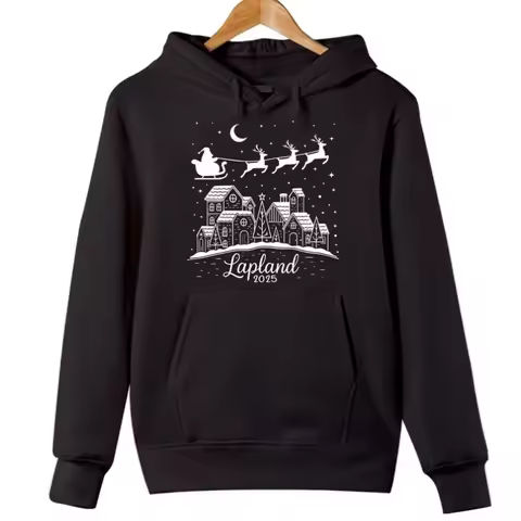 Lapland Christmas Adventure Family Holiday Christmas Jumper North Pole Santa Xmas Sweatshirt Funny Hoodies Women Clothing