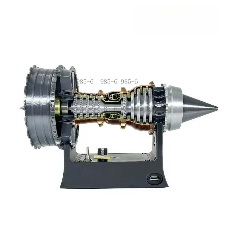 3D Printed Turbofan Engine Model, Collection Gift, Mini Aviation Jet Engine Desktop Ornament, Small Size