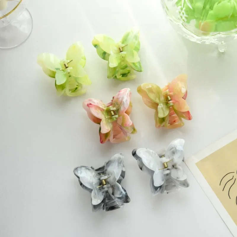 Fairy Green Butterfly Hair Claw Plastic Sweet Princess Crab Hair Clip Hairpins Headwear for Women Girls Spring Hair Accessories