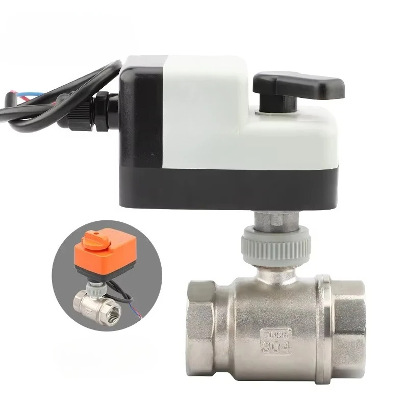 The actuator of the 220V electric ball valve is made of DN25 bi-directional brass and 304 stainless steel