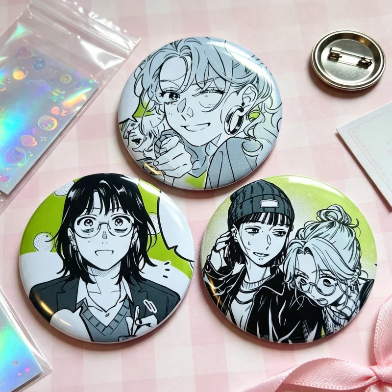 New! The Guy She Was Interested In Wasn't a Guy At All Button Pins, Mitsuaya Yuri Anime Cosplay Accessory Collectible Brooch