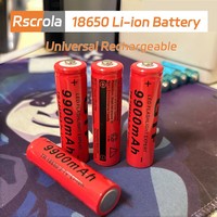 Portable 18650 Rechargeable Battery Universal 9900mAh 3.7v Lithium-ion Battery Button Top Large Pack for Flashlights Headlamps