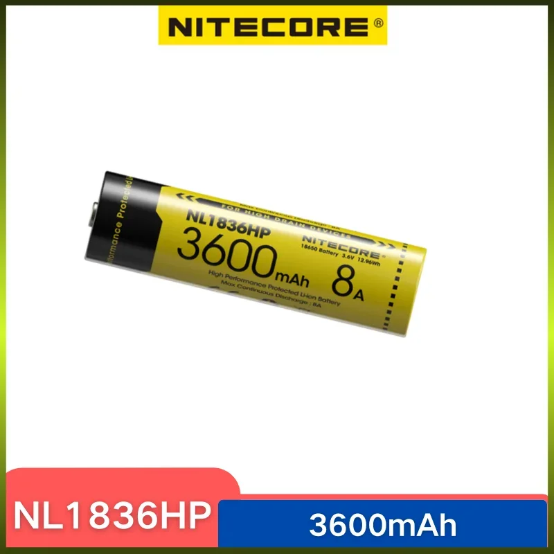 

NITECORE NL1836HP Rechargeable 18650 Battery 3600mAh 3.6V (12.96Wh) For Nitecore Flashlight Headlamp