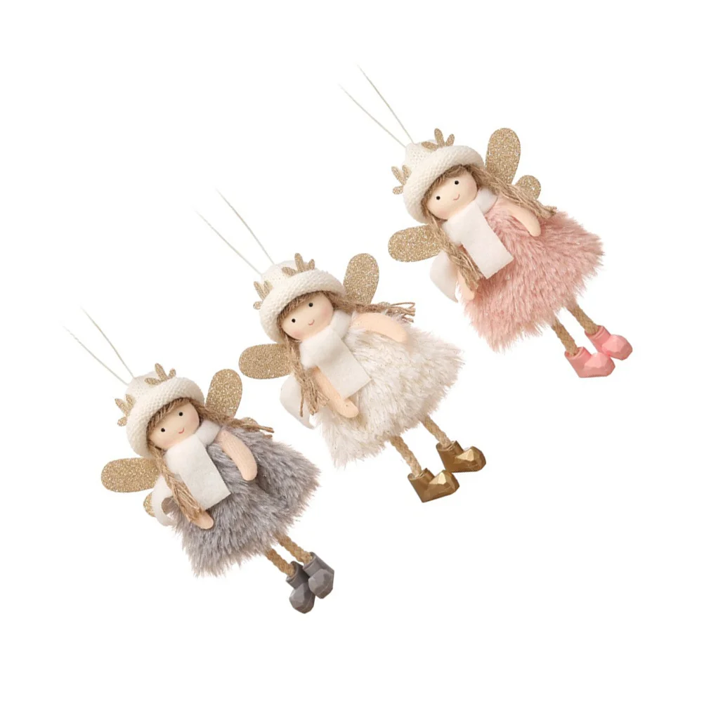 

3 pcs Mini Antler Angel Pendants Creative Christmas Tree Decorations Lovely Hangings For Party Xmas Decoration Home Decor