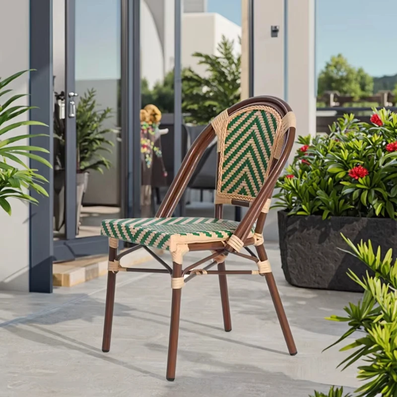 

Wicker chair Metal legs Comfortable portable seating Dining room Outdoor living room Dining room Park