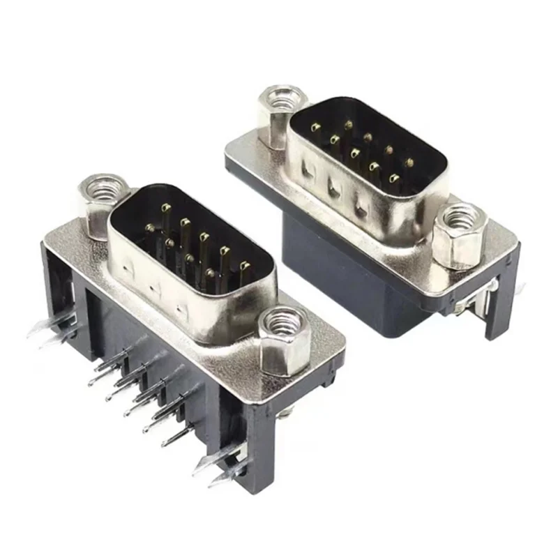 5 stks DR9 Gat/Pin Vrouwelijke/Man Haakse Gelaste D-Sub 9 Pin Connector RS232 Connector 90 Graden Gebogen Naald DB9 DR9