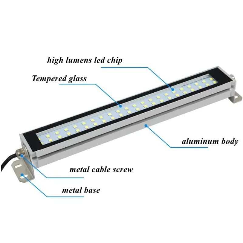 DC24-36V tokarka CNC lampa oświetleniowa lampy Led obrabiarka Led światła robocze ze stopu aluminium wodoodporna olejoodporna lampa przeciwwybuchowa