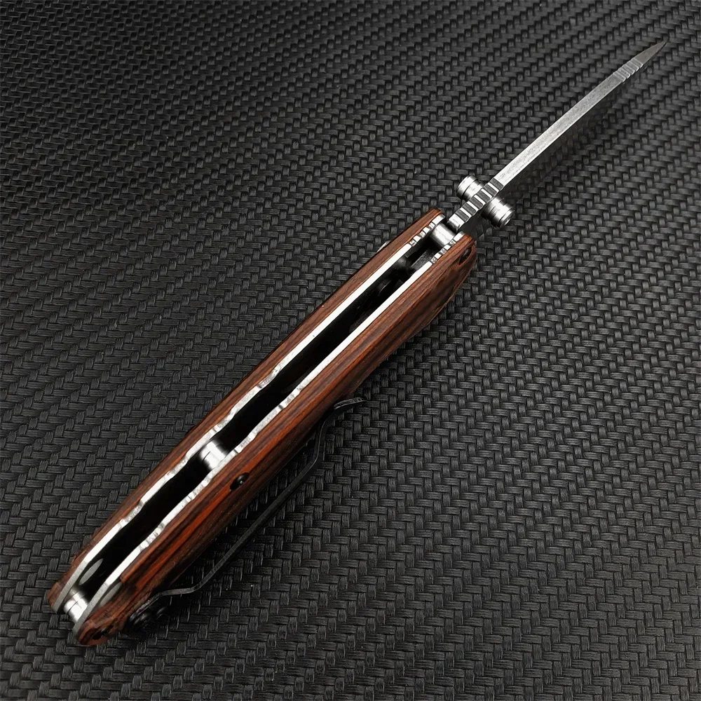 BM 15031 Pocket Folding Knife S30V Blade Stabilized Wood Handle Outdoor Camping EDC Fruit Tools Protable Rescue Knife