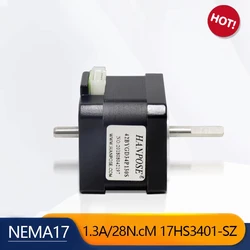 NEMA17 Dual Axis Stepper Motor 28N.cm 1.3A 2 Phase 4 Leads 17HS3401S-SZ 1.8 Degree CNC Engraving Machine 3D Printer Accessories