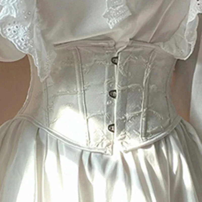 Waist Trainer Corsets Slimming Shaper Belt Short Three-dimensional Embroidery Jacquard Torso Underbust Sexy Lace Up Bustiers