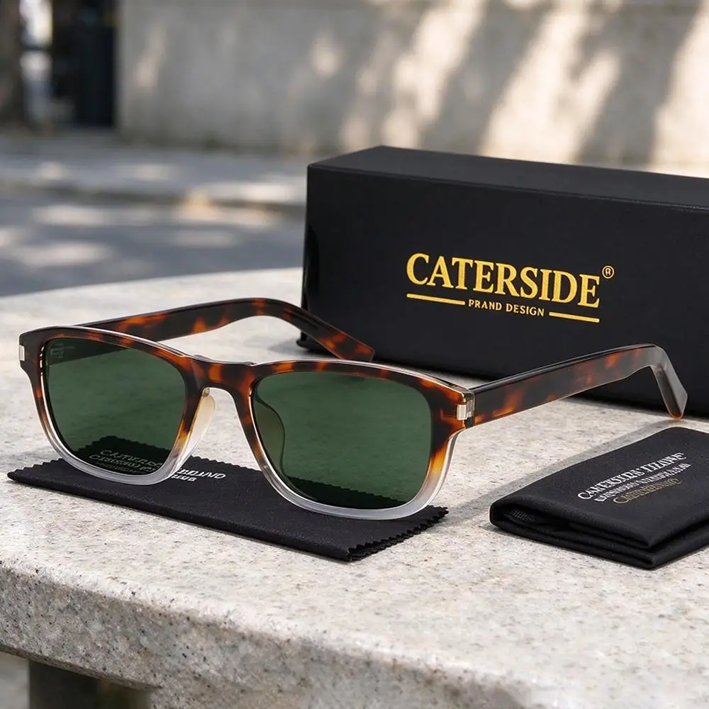 CATERSIDE Men Fashion Sunglasses Propionate Spring Hinge Design Eyeglasses Women Outdoor Travel Driving UV400 Sunscreen Eyewear