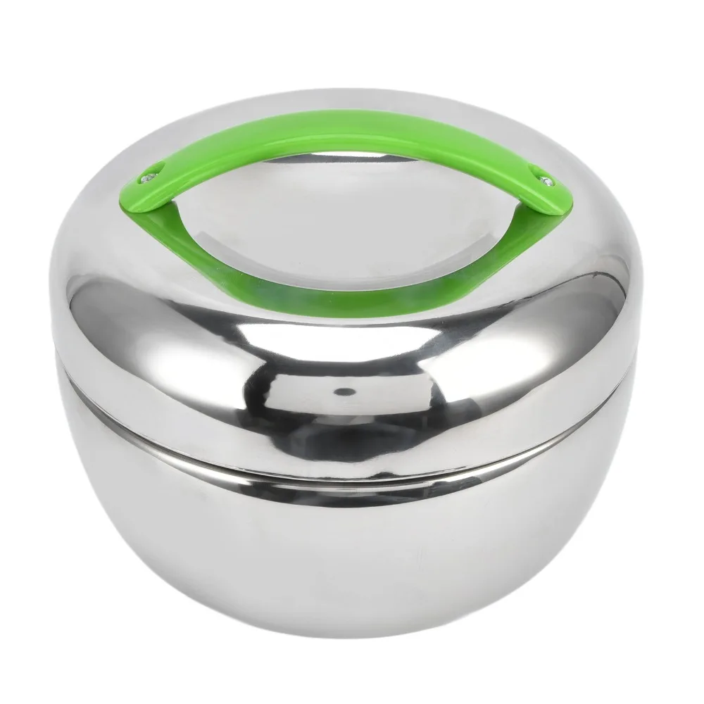 Portable 0.8L/1L Insulated Lunch Box Double Wall Silver Stainless Steel Food Container Lunch Box With Compartment For Adults