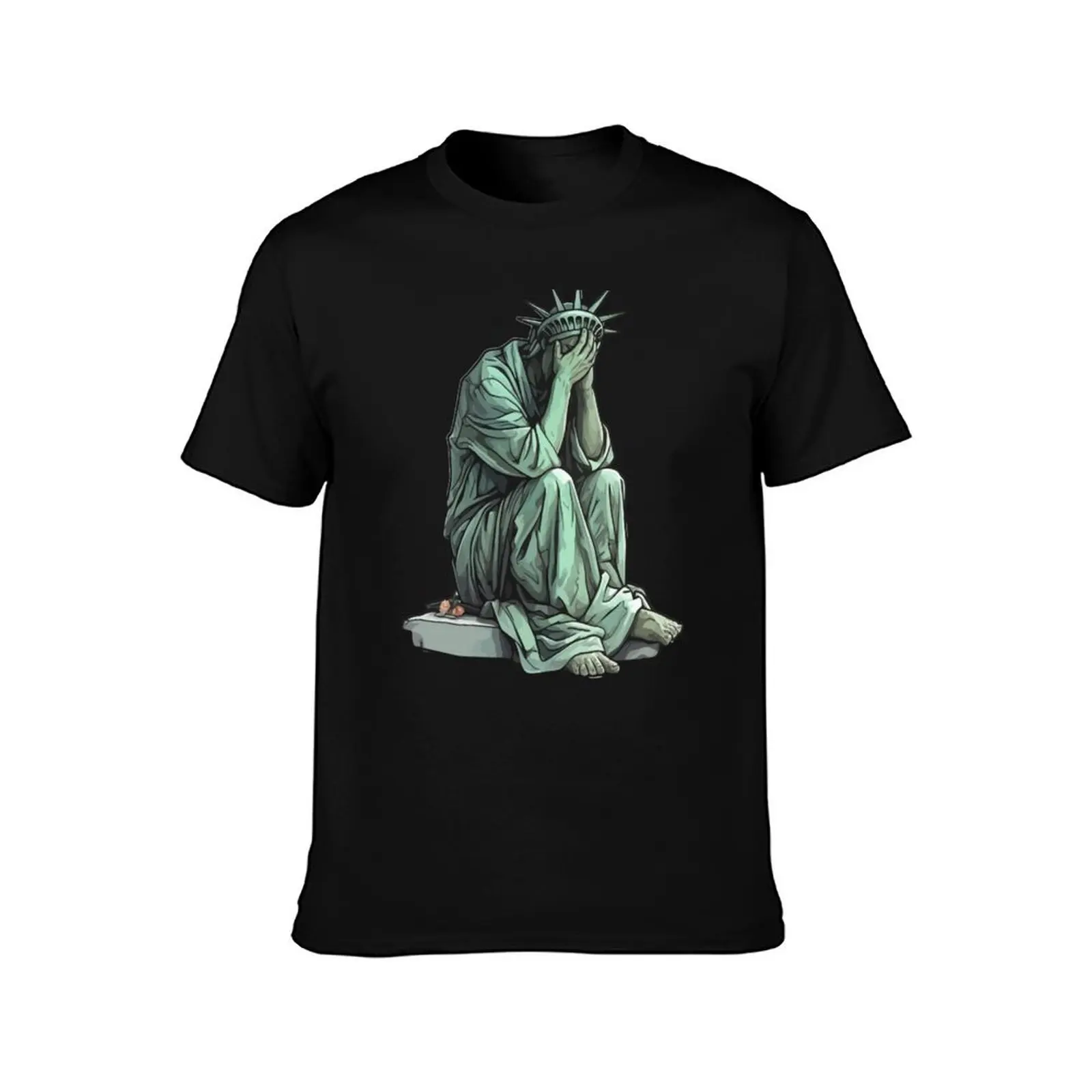 Statue of liberty crying T-Shirt Plus Size Everyday Tee Shirt T-Shirt