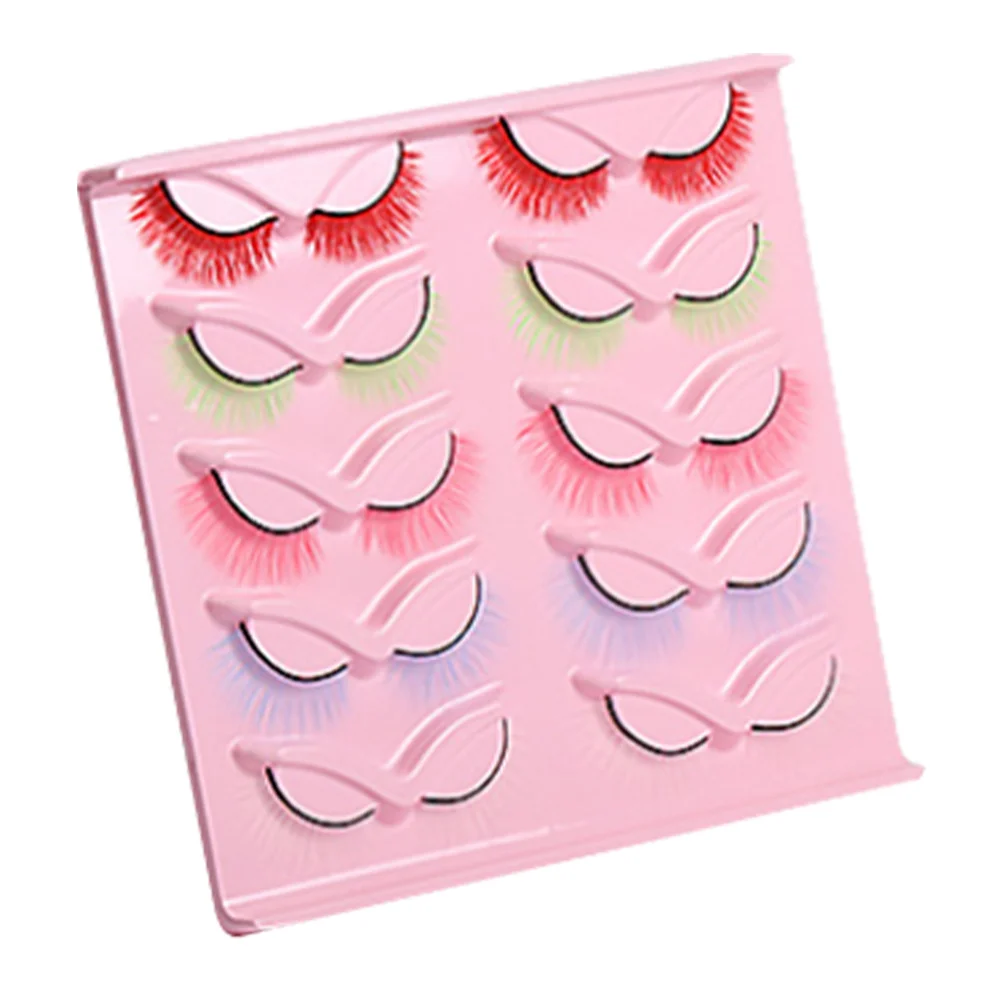 10 pares de pestañas postizas de colores, pestañas postizas naturales ligeras para Cosplay, accesorios de maquillaje para actuación, mujeres