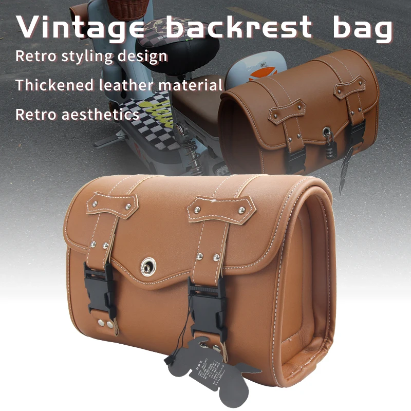 Mopeds Rear End Bag Retro storage bag buckle Tool Bag hanging bag waterproof hanging Large bag acessorios universal