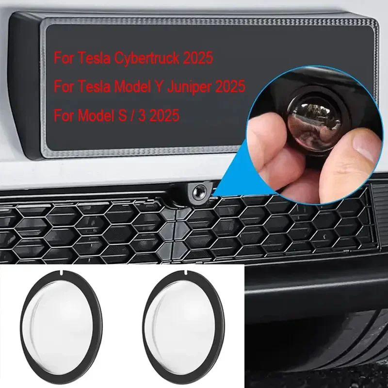 PC Front Bumper Camera Lens Protective Guard Covers for Tesla Cybertruck Model Y Juniper Model S 3 2025 Anti Scratch  Fittings