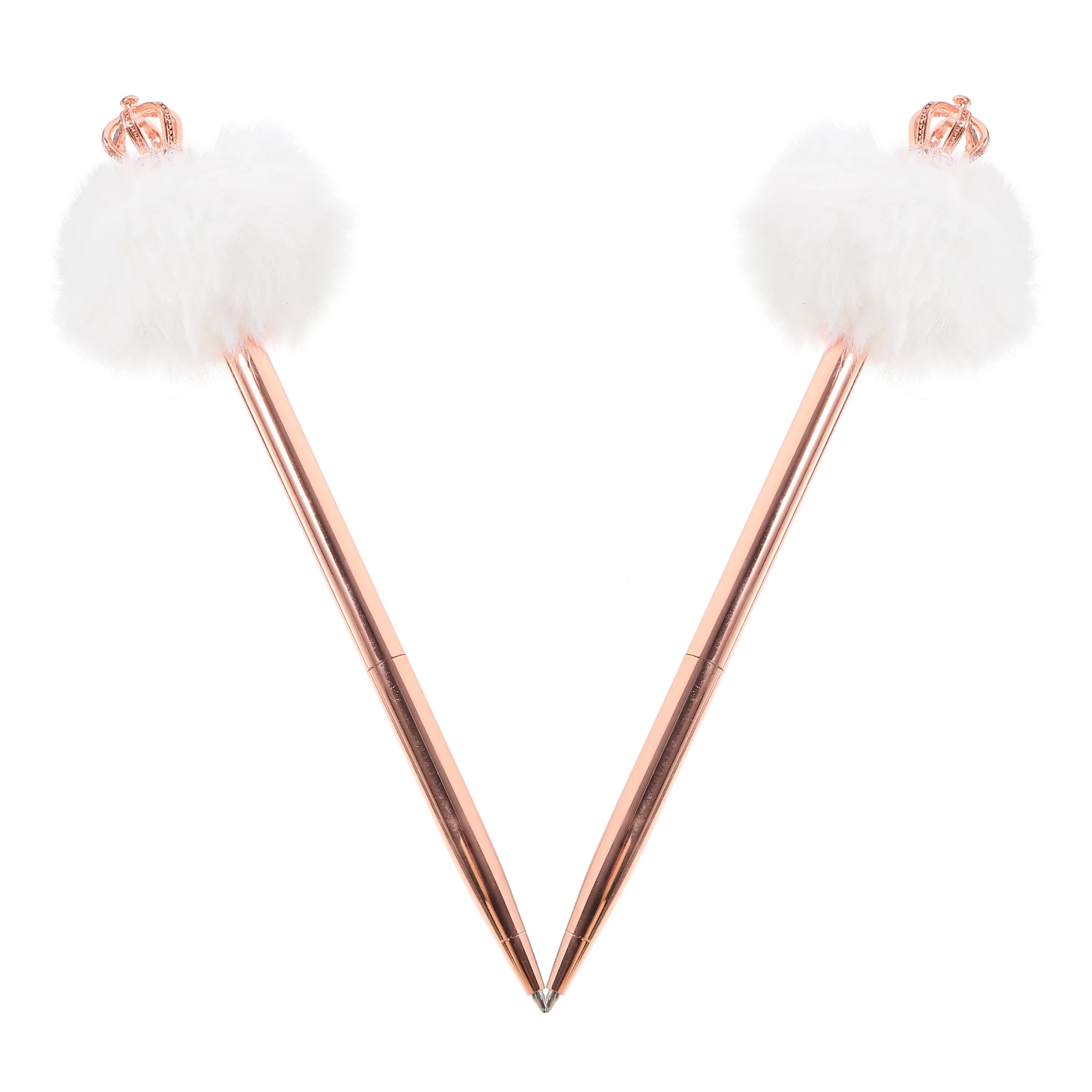 

2 шт. шариковые ручки с короной, розовые нечеткие советы для студентов, офисные милые шариковые ручки, принадлежности, милые инструменты для письма, подарки