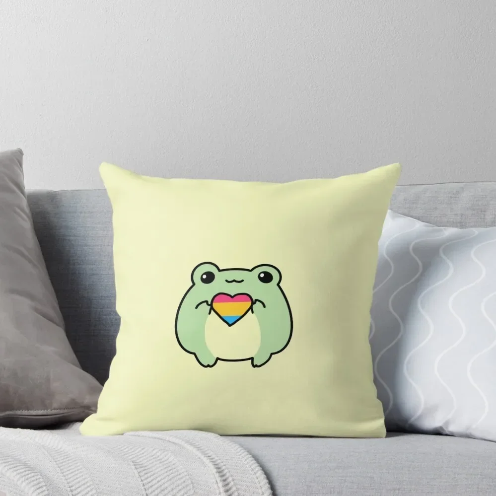 

Pride Frogs: Pansexual Flag Throw Pillow Decorative pillowcase ornamental pillows Cushion Child Sofa Cushions pillow