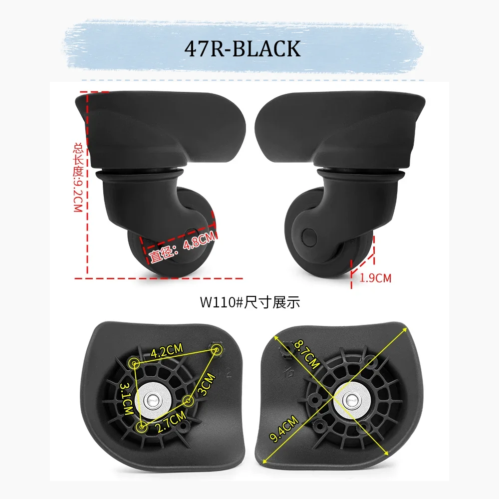 For American Tourister 47RUniversal Luggage Replacement Wheels Durable Silent Rolling Casters Kit For Most Trolley Bags