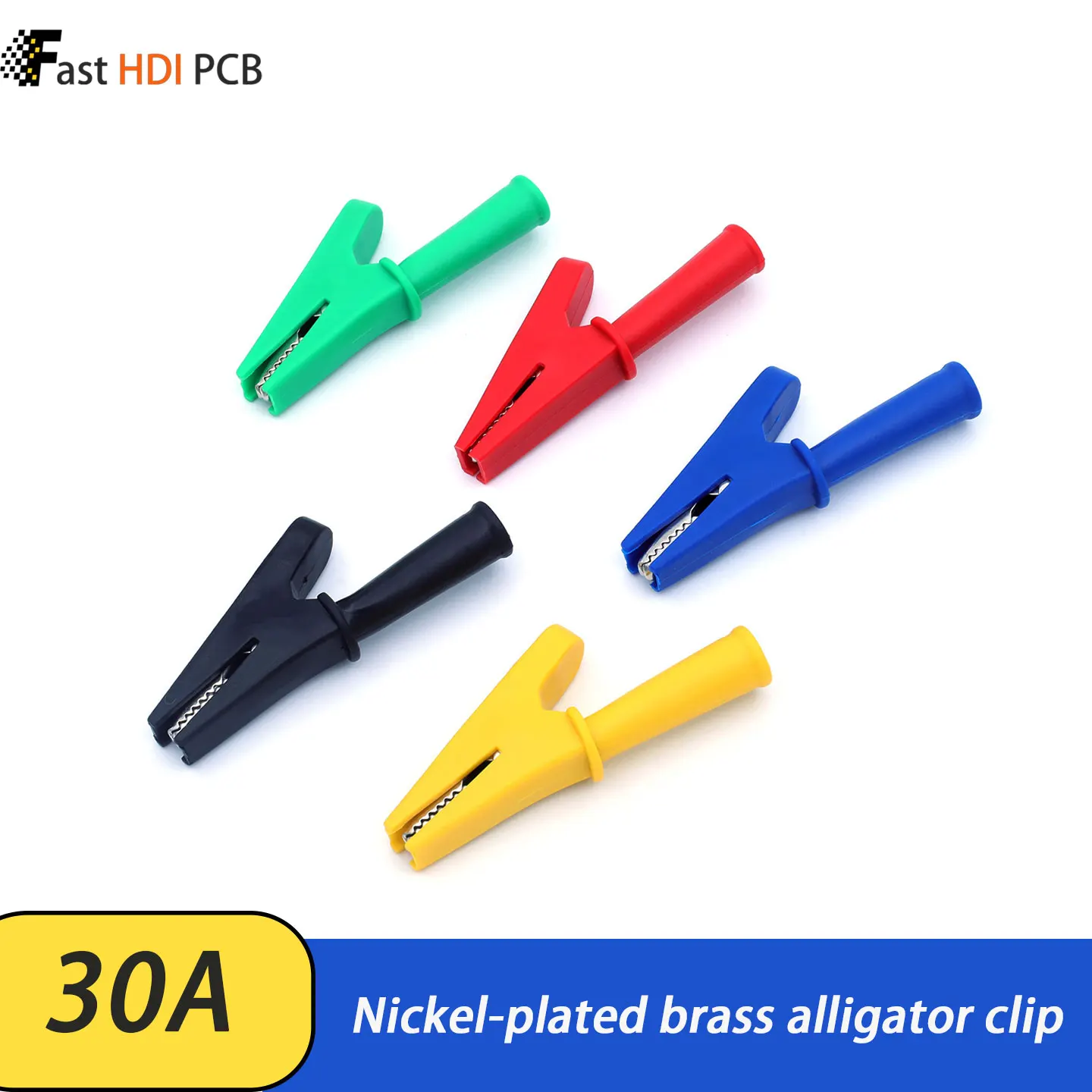 30A Alligator Clip with 4mm Banana Jack Copper Nickel Plated 10mm Opening Insulated PVC Boot for Test Leads Multimeter Circuit