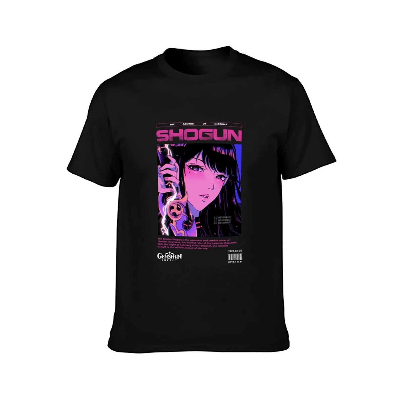 Raiden shogun T-Shirt Fashion Graphic Tee for Men T-Shirt