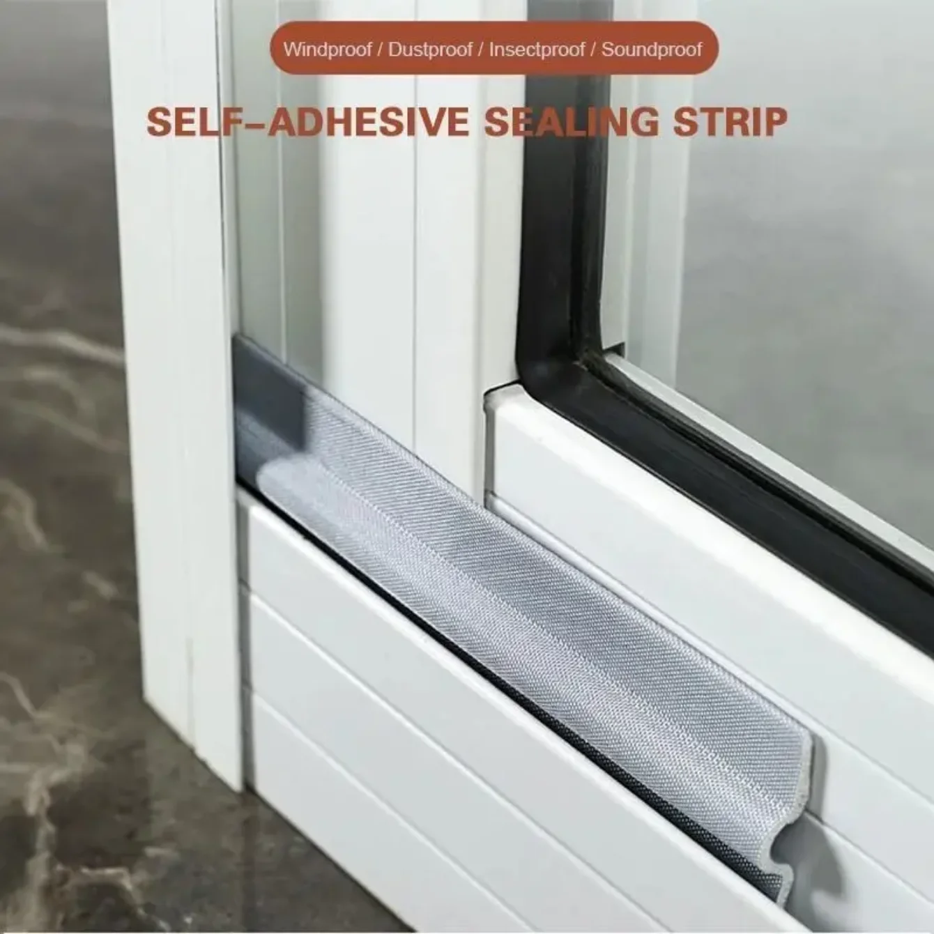 Sliding Type Window Sealing Strip Door and Window Seam Windproof Sound Insulation Self-adhesive Sealing Strip Warm Blocking Wind