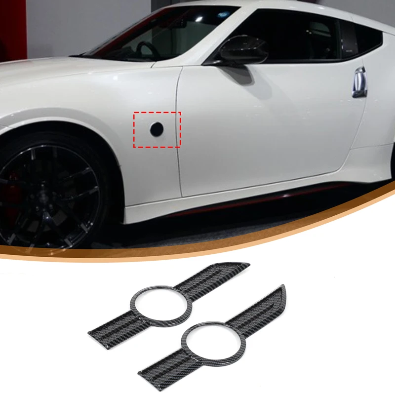 

Для Nissan 370Z 2009-2020 автомобильная панель листьев, наружное украшение, АБС-пластик, углеродное волокно, кузов автомобиля, боковой фонарь, декоративная наклейка на панель листьев