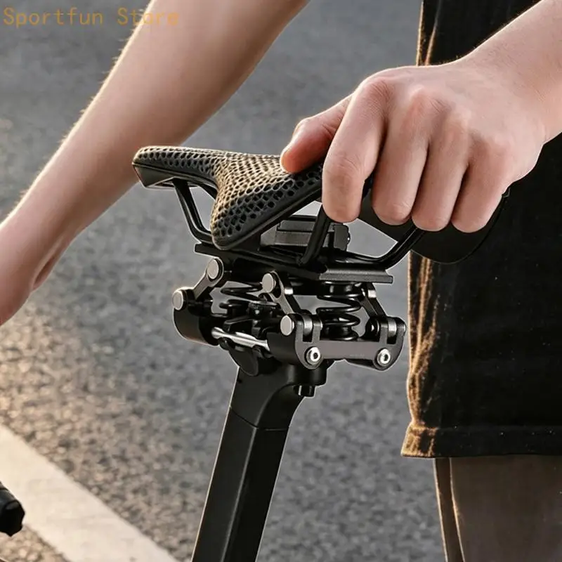 Suspension Shock Damper Comfort Mount for Cycling with Metal Frame and Two Spring Under Support Unit Use Form X7JD