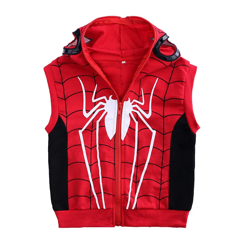 Cartoon Superhero Autumn Baby Boys Superheroes Sets Clothes Kids Long Sleeve+Hoodie Vest+Pants 3Pcs Infant Children Outfits