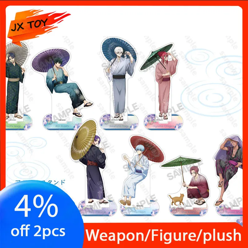 JX TOY Anime BLUE LOCK May Rain Acrylic Stand Rin Figure Kimono Statue  Hyoma Chigiri Figur Umbrella Reo Mikage Desk Ornaments