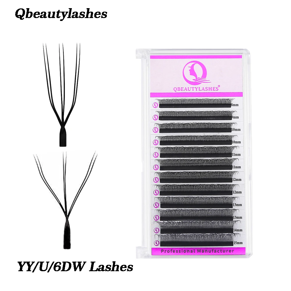 

qbeautylashes U 3D 6D W Shape Eyelash Extensions Bloom Automatic Flowering Premade Fans Light Natural High Idividual Lashes