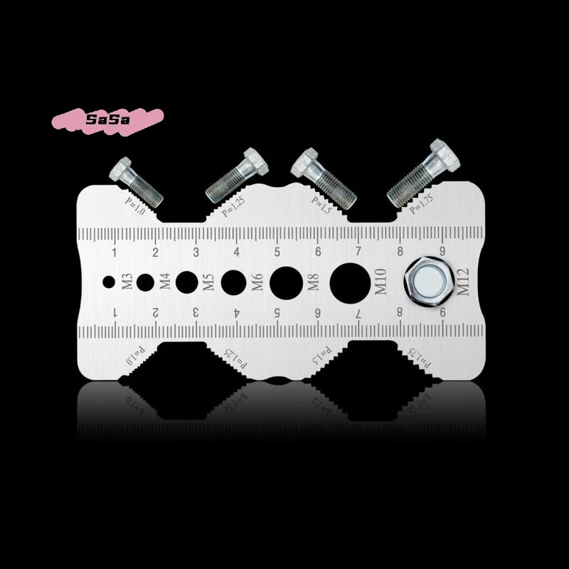 Stainless Steel Thread Checker Screw Measurement Ruler Metric Caliper Gauge Tool for Measuring Screw Pitch Bit Bolt Nut