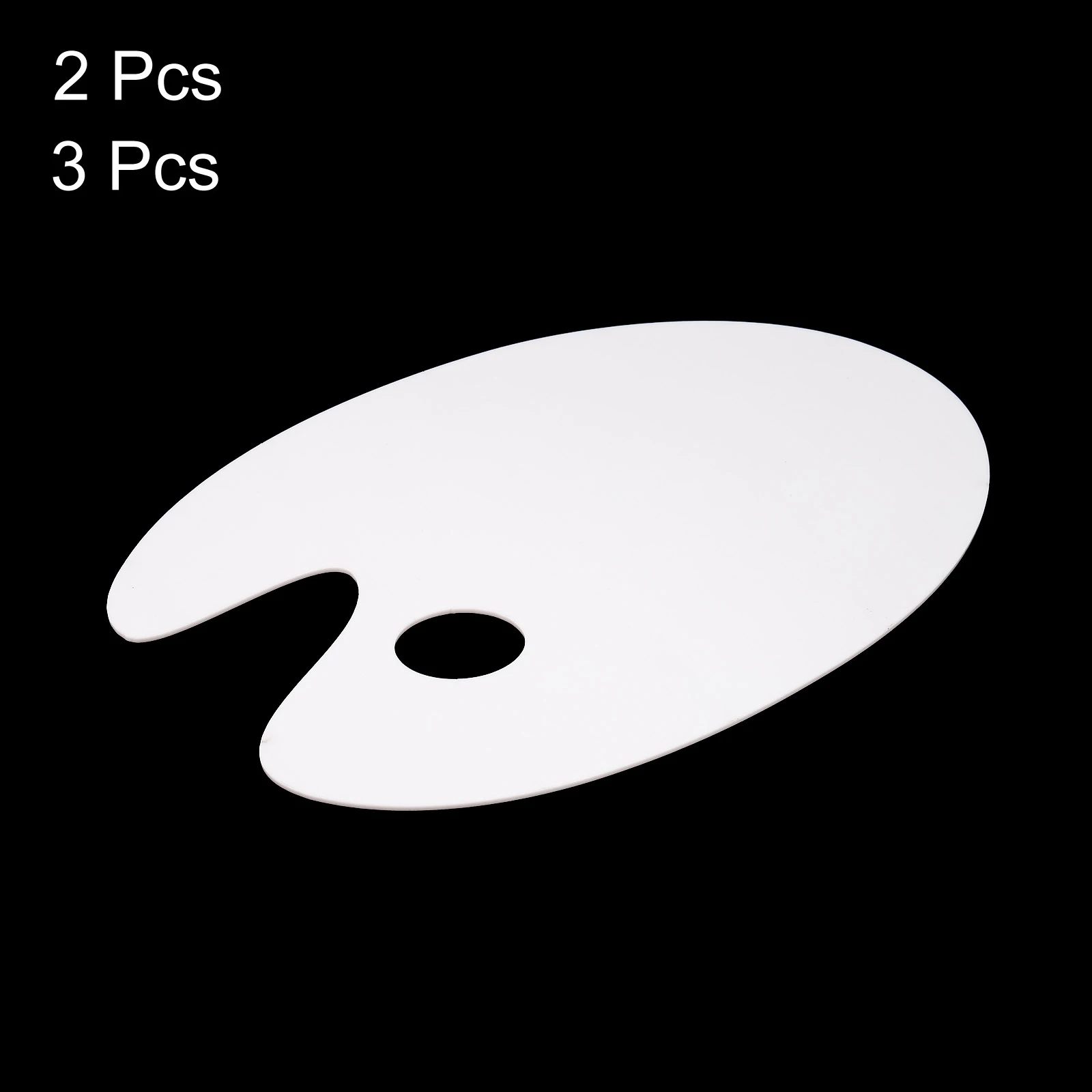 2/3Pcs White Artist Paint Tray Palette Oval Acrylic Paint Pallet with Thumb Hole for Watercolor Gouache DIY Art Craft Painting