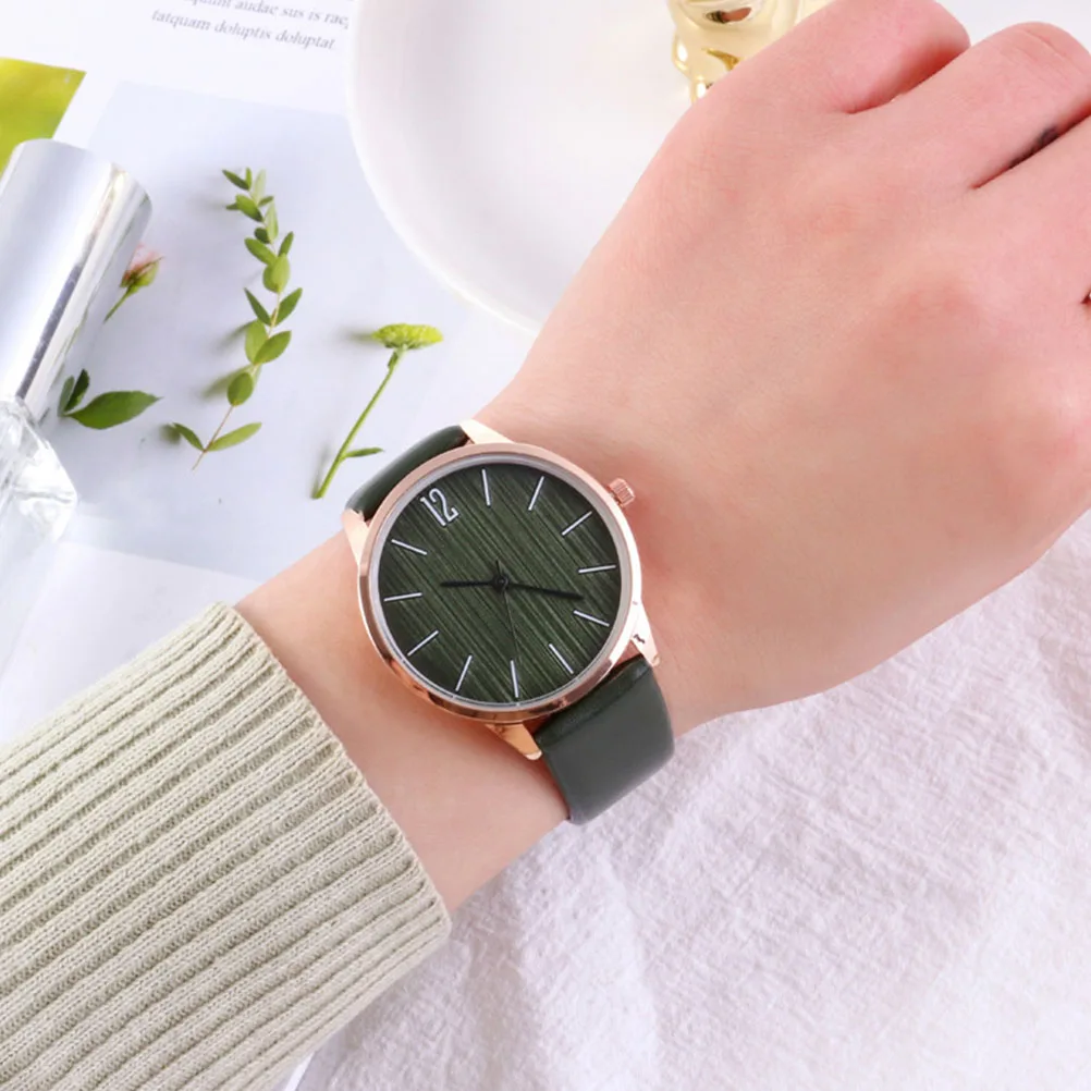 

Precise Timekeeping Women Quartz Watch Pu Leather Glass Stainless Steel Casual Wristwatch
