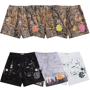 에릭 에마누엘 EE 기본 메쉬 쇼트 클래식 플로럴 프린트 체육관 반바지, 남성 체육관 농구 스포츠 캐주얼 반바지, 여름 2024 신제품 