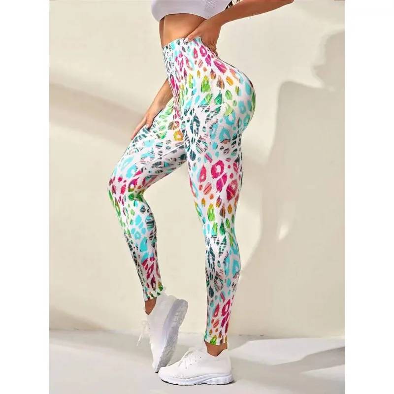 Leggings sportivi senza cuciture donna vita alta stampa Yogo Stretch Fitness Legging Fashions Push Up Butt Trainning pantaloni da Jogging