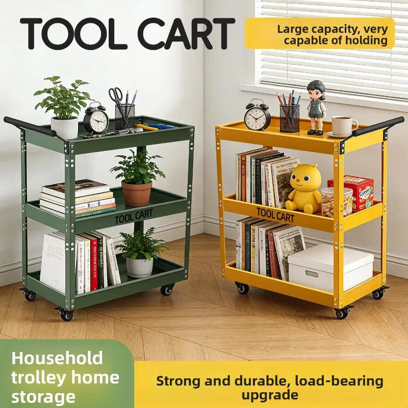 Industrial Multifunctional Tool Cart Trolley Coffee Studio Art Storage Rack Mobile Home Nordic Ins Salon Trolley Cart Rolling