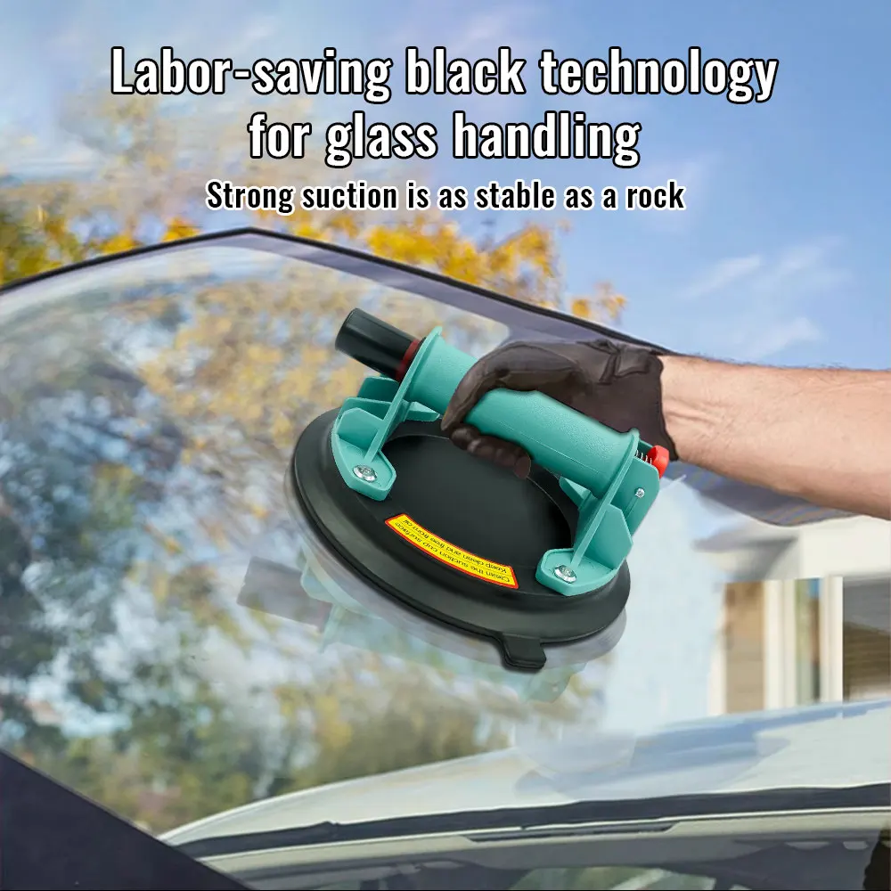 Protable 8 Inch Vacuum Suction Cup Glass Lifter Powerful Heavy Duty Vacuum Lifter for Granite & Glass Lifting Window Replacement
