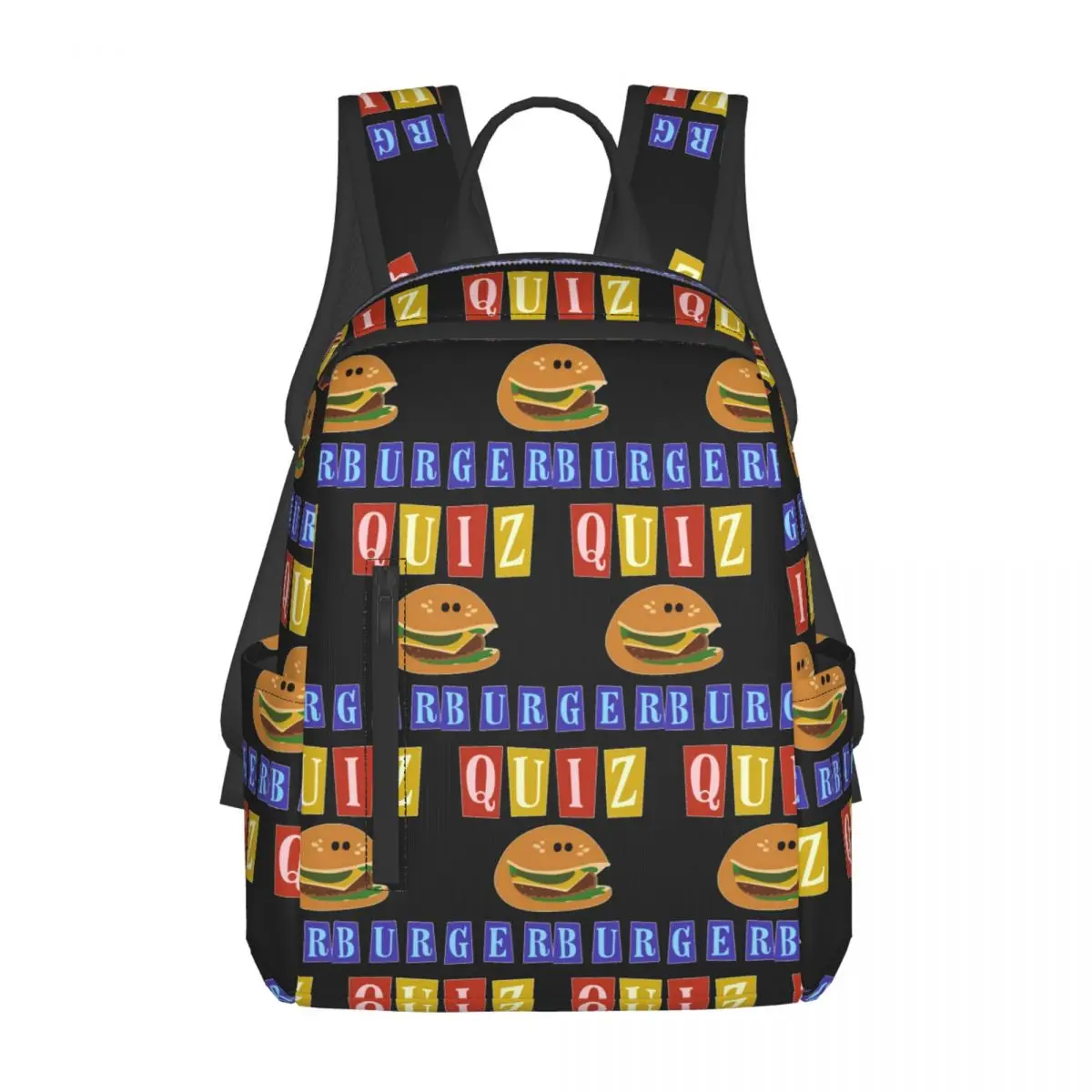 Burger Quizz New Logo Backpack Daypack Large Capacity Children BookBag School Bag Shoulder Bags for Men Women