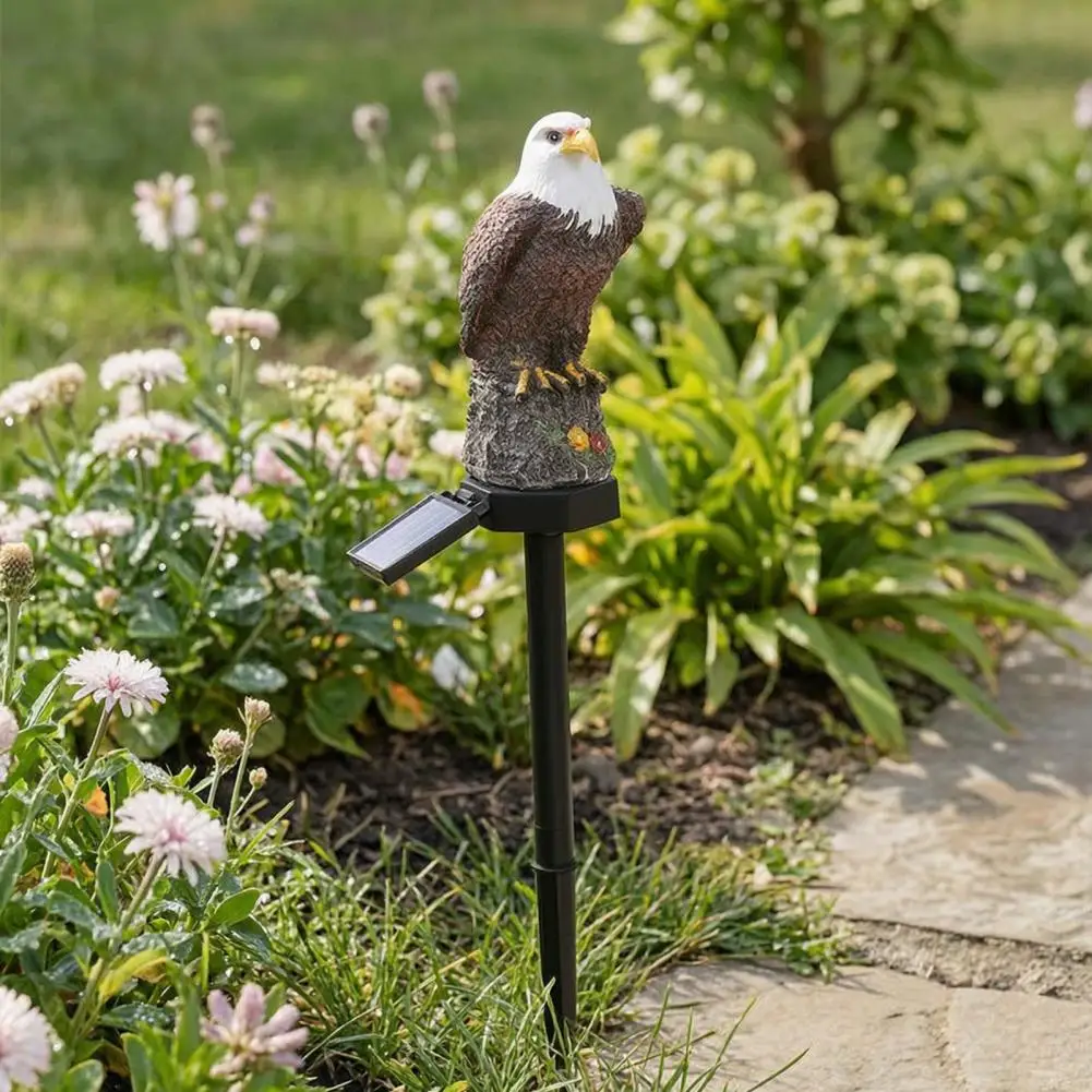 Wildlife Inspired Patio Accents Eagle Solar Garden Light with Stake Outdoor Waterproof Led Solar Pathway Light for Courtyard