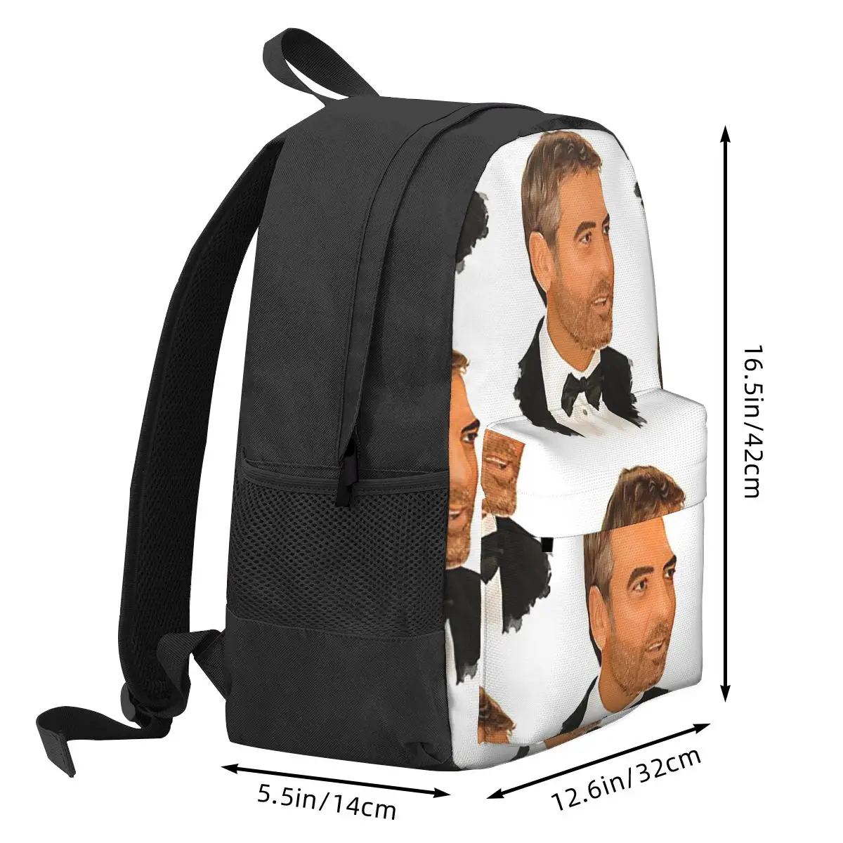 George Clooney Digital Painting Backpack Student BookBag Kids School Bag Laptop Shoulder Bags for Boys Girls