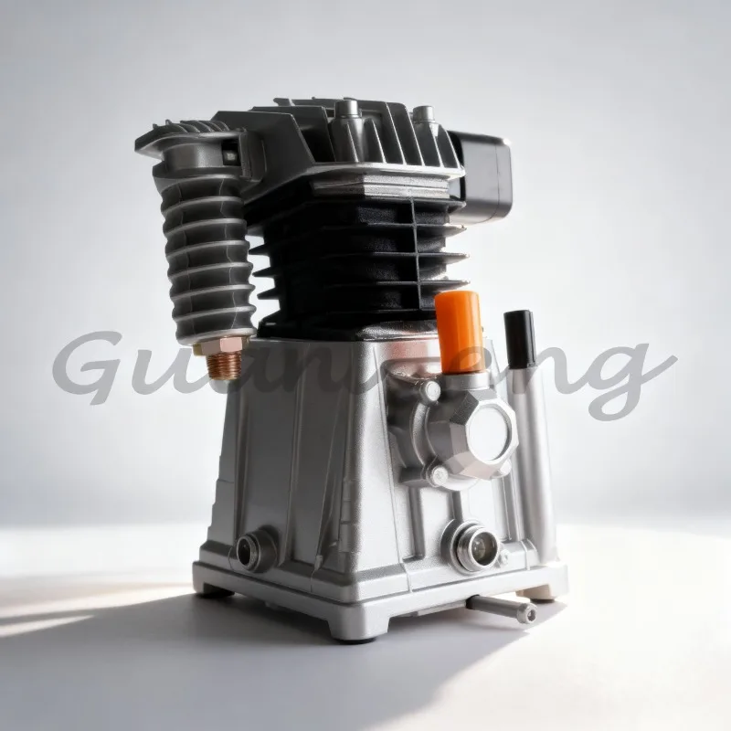 Industrial Piston Air Compressor Replacement Head, 2055-2070 Heavy Duty Dual Cylinder Italian Aluminum Air Pump