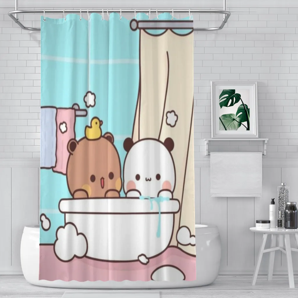 

Shower curtain Bathroom Cute Bear Pnada Bubu Dudu decor Modern household items Bathroom curtain Graduation gift Festival gift